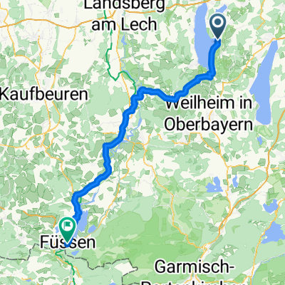 Ladestraße, Herrsching am Ammersee nach Lechhalde, Füssen