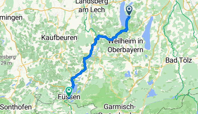 Ladestraße, Herrsching am Ammersee nach Lechhalde, Füssen