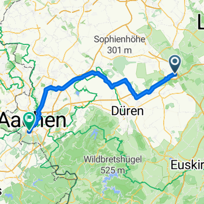 Sindorf, Kerpen to Maria-Theresia-Allee, Aachen