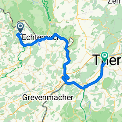 Rue d'Echternach, Berdorf to Dietrichstraße, Trier