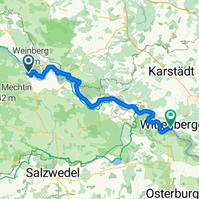 Etappe 5 Hitzacker Pension - Wittenberge Pension