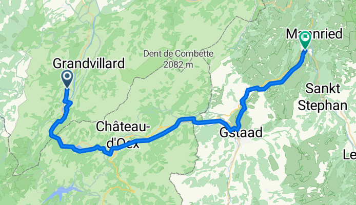 Route de l'Intyamon, Albeuve nach Bahnhofstrasse, Zweisimmen