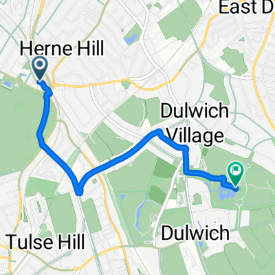 Herne Hill Station to Dulwich Clock Cafe