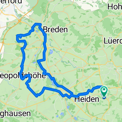 Blick über die Felder – Brücke über die Werre Runde von Lage (Lippe)