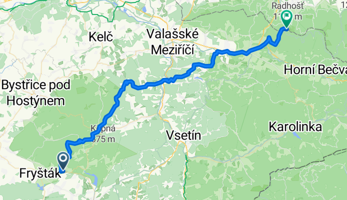 Trasa z K Pivovaru 403 do Radhošť (1129 m)