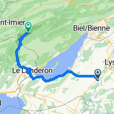 Niederriedstrasse, Bargen BE nach Jura-Höhenweg, Nods