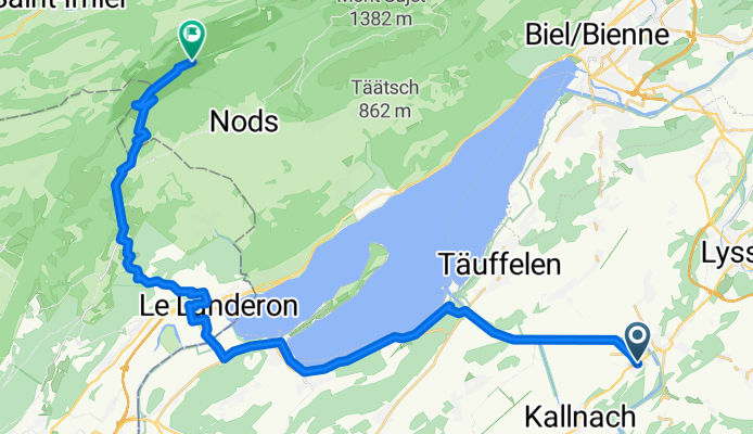 Niederriedstrasse, Bargen BE nach Jura-Höhenweg, Nods