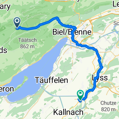 Les Colisses, Les Prés-d’Orvin nach Niederriedstrasse, Bargen BE