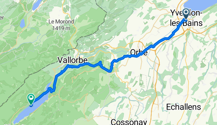 Place Pestalozzi, Yverdon-les-Bains nach Le Lieu