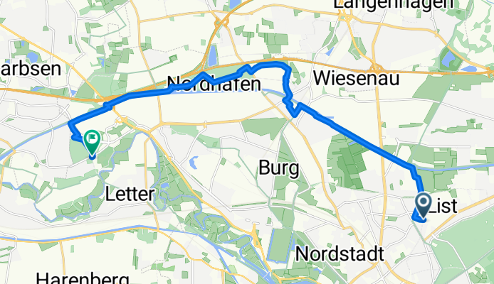 Röntgenstraße nach Am Hinüberschen Garten