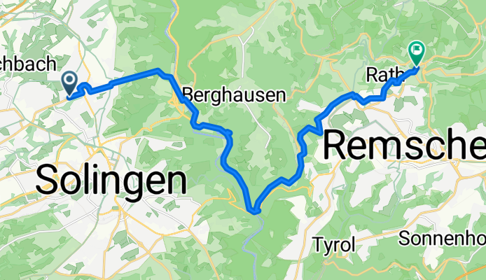 Nümmener Feld, Solingen nach Ronsdorfer Straße, Remscheid