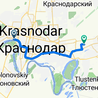 Кожевенная улица, Краснодар до улица Дежнёва, Краснодар