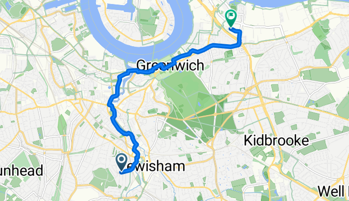 Route from Cliffview Road