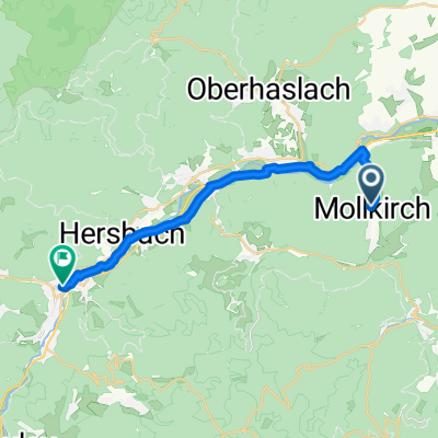 Route du Guirbaden, Mollkirch à Avenue de la Gare, Schirmeck