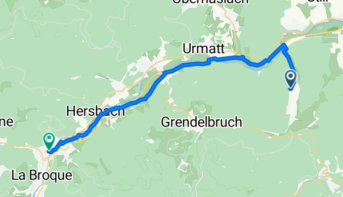 Route du Guirbaden, Mollkirch à Avenue de la Gare, Schirmeck