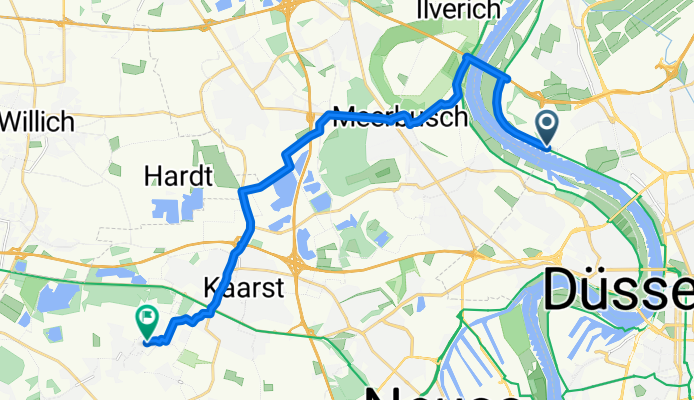 Lohauser Deich, Düsseldorf nach Klausnerstraße, Kaarst