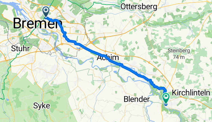 Otto-Gildemeister-Straße, Bremen nach Grüne Straße, Verden