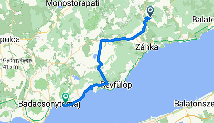 Szentantalfa to Arborétum út, Badacsonytomaj