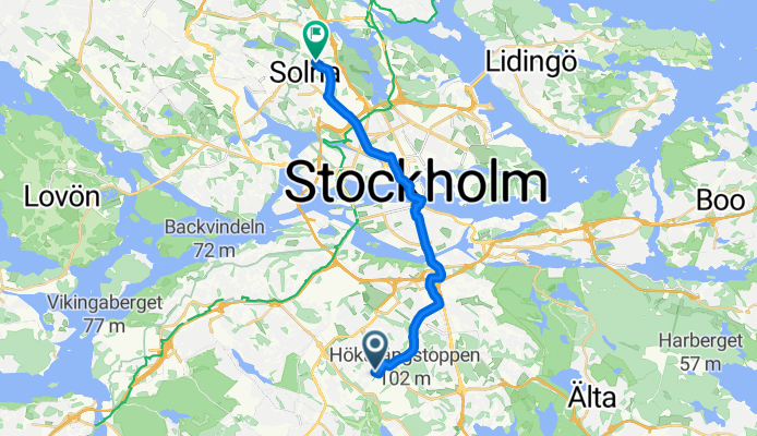 Sjösavägen, Bandhagen to Pyramidvägen, Solna