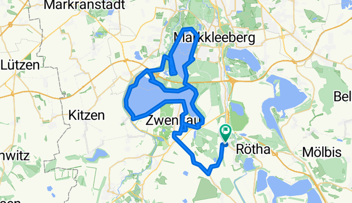 Böhlen - Zwenkauer See - Cospuder See - Böhlen