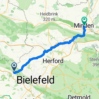 Wertherstraße, Halle (Westfalen) nach Großer Domhof, Minden