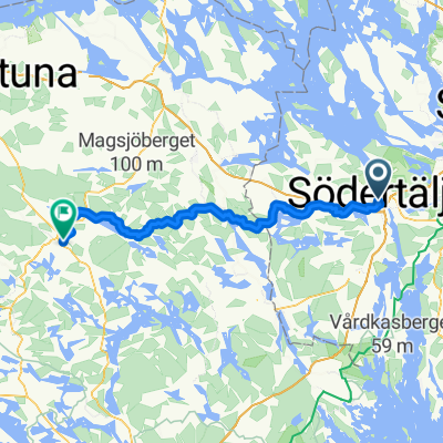 Södertälje centrum naar Torggatan