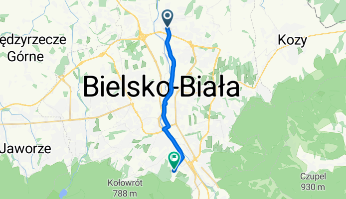 Jacka Odrowąża, Bielsko-Biała do Czołgistów, Bielsko-Biała