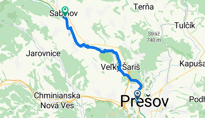 Levočská, Prešov až Sabinov, Sabinov