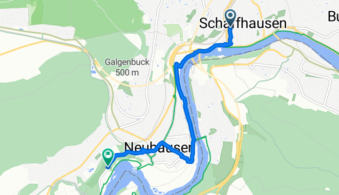 Bahnhofstrasse, Schaffhausen to Nohlstrasse, Neuhausen am Rheinfall