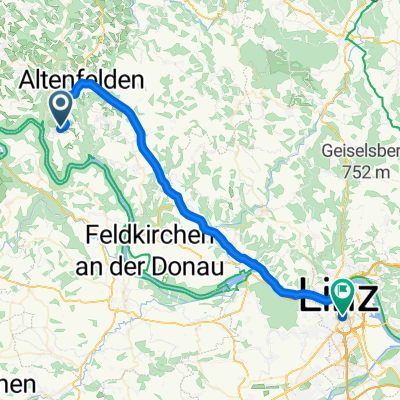 48.447, 13.944 nach 48.291, 14.292