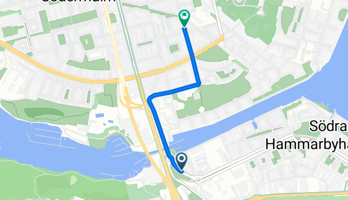 Fredriksdalsgatan, Stockholm to Södermannagatan, Stockholm