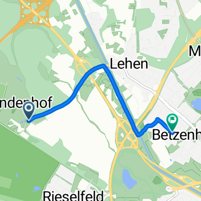 Freiburg Mundenhof nach Sudermannstraße