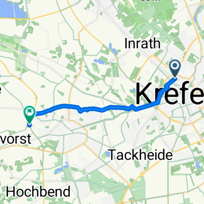 Weggenhofstraße, Krefeld nach Düsseldorfer Straße, Tönisvorst