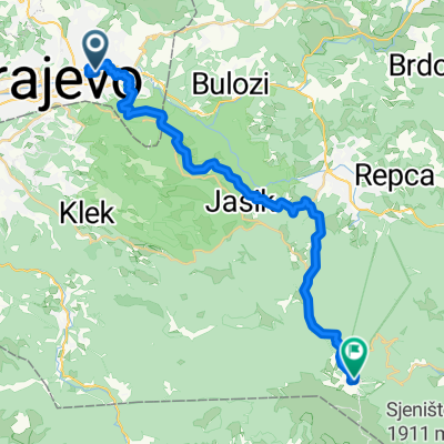 Sarajevo naar lavina hotel racefiets