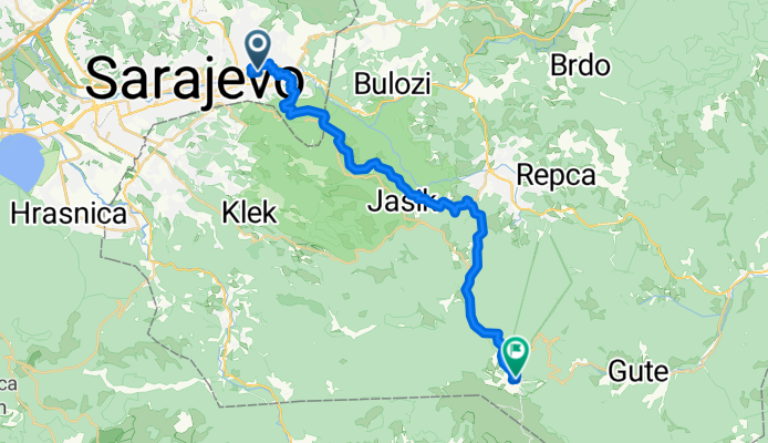 Sarajevo naar lavina hotel racefiets