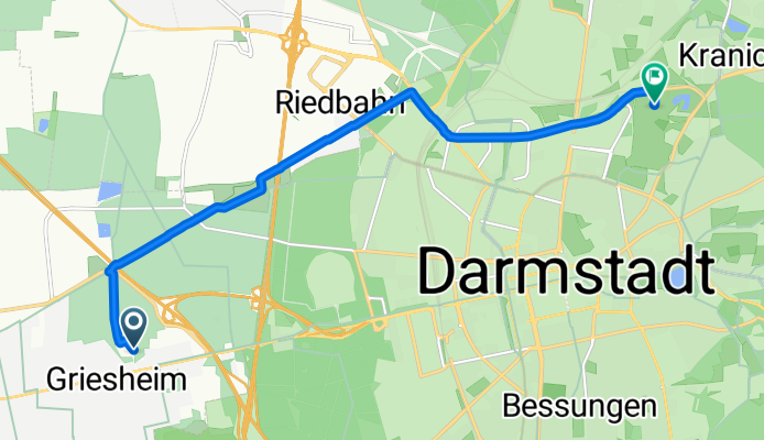 Griesheim, Griesheim nach Kastanienallee, Darmstadt