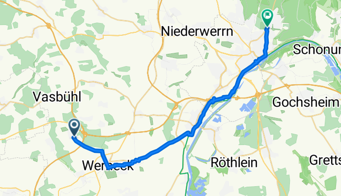 Stationsberg, Werneck nach Ernst-Paul-Straße, Schweinfurt