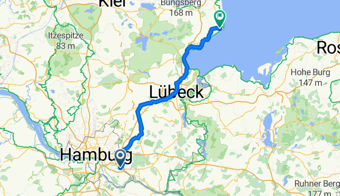 Von Hamburg bis Kellenhusen (Ostsee)