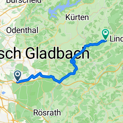In der Auen, Bergisch Gladbach nach Bergischer Panoramasteig, Lindlar