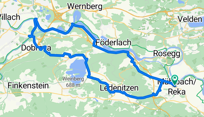 Route to Sankt Jakob im Rosental
