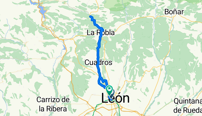 76 km. León, Lorenzana,La Pola de Gordon, y volver.