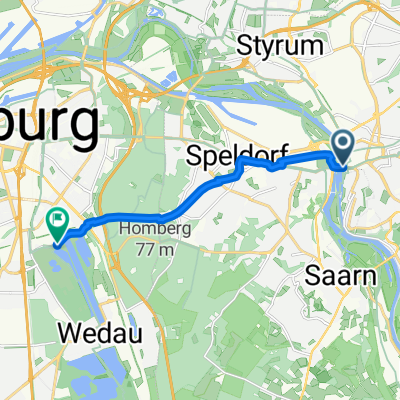 Leineweberstraße, Mülheim an der Ruhr nach Kruppstraße, Duisburg