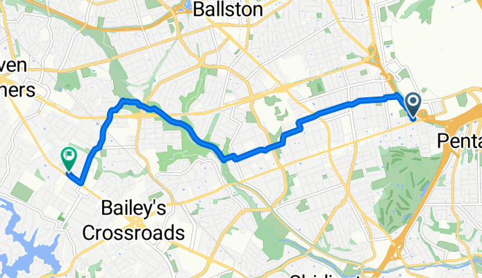 S Rolfe St, Arlington to Leesburg Pike, Falls Church