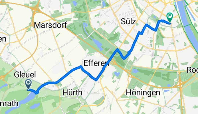 Zieskovener Straße, Hürth nach Teutoburger Straße, Köln