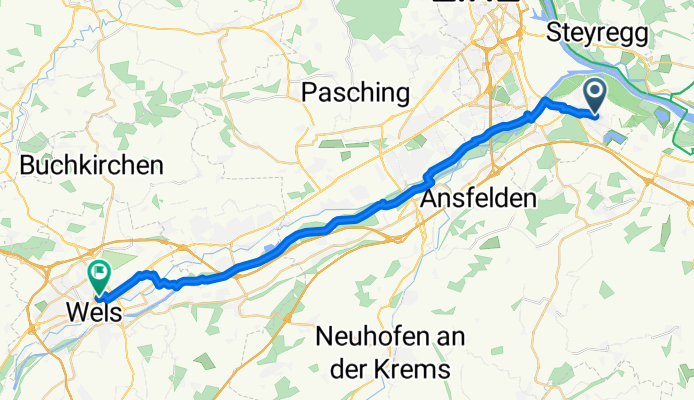 Karajanweg, Linz nach Bahnhofstraße, Wels