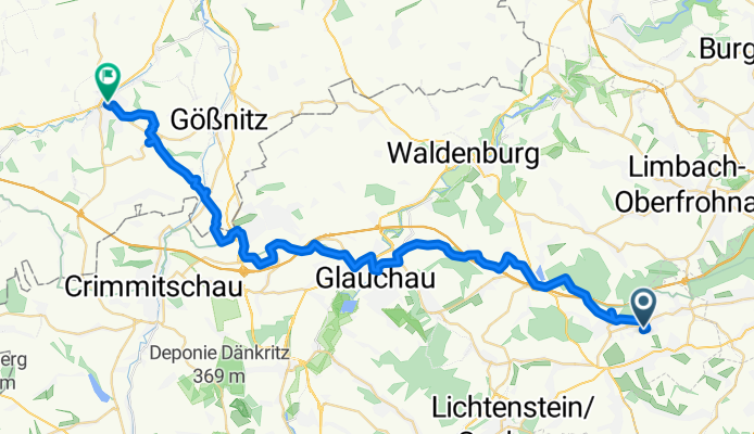Südstraße, Hohenstein-Ernstthal nach Bahnhofsplatz, Schmölln