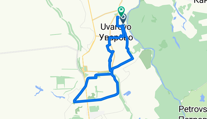 Базарная улица, Уварово до Базарная улица, Уварово