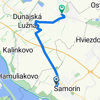 Gútorská cesta, Šamorín až Azalková ulica, Miloslavov