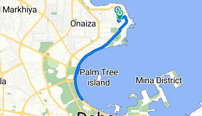 Aba Almsan - Blumsan Street, Doha to Aba Al Hanin Bil Hanin Street, Doha