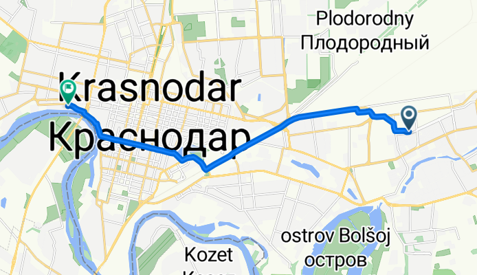 Магистральная улица, Краснодар до Кожевенная улица, Краснодар